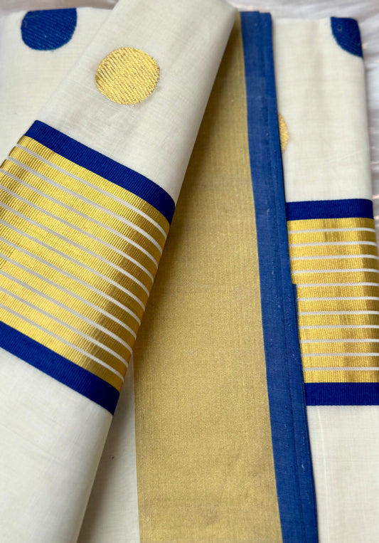 Premium Handloom Cotton Kerala Saree
