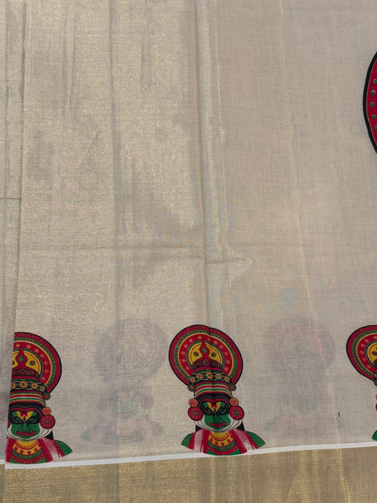 Kathakali Kasavu tissue saree