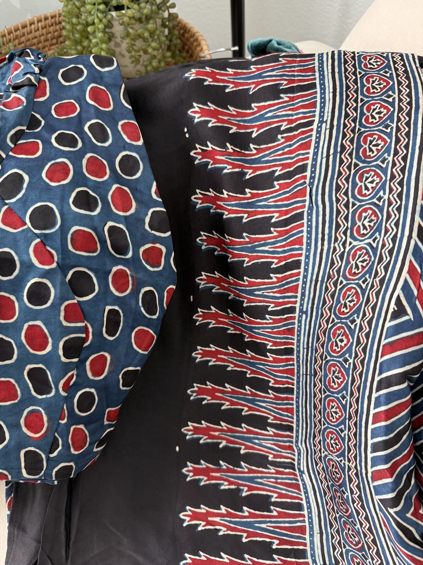 Ajrakh Indigo Modal Silk Saree