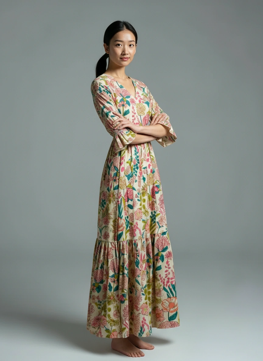 Cream long dress
