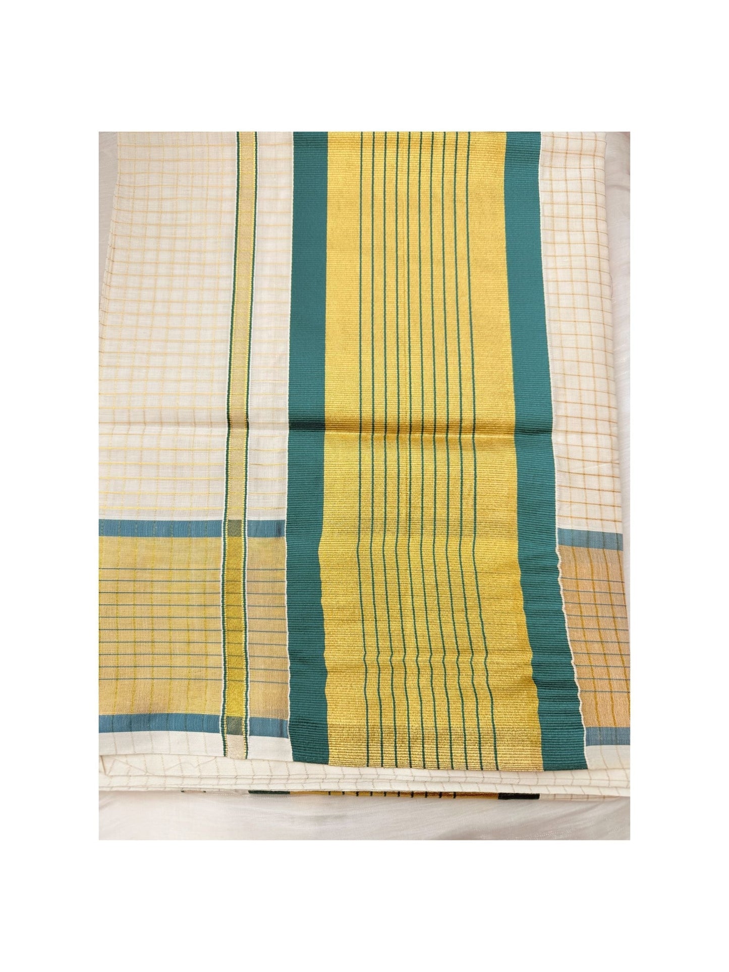 Kerala kasavu microcheck saree