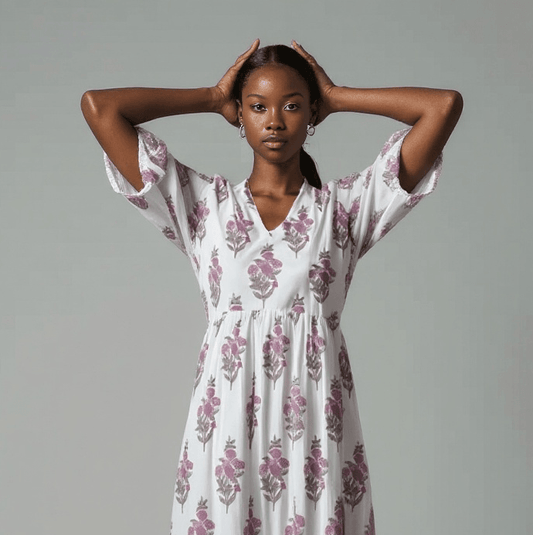 organic floral spring dress