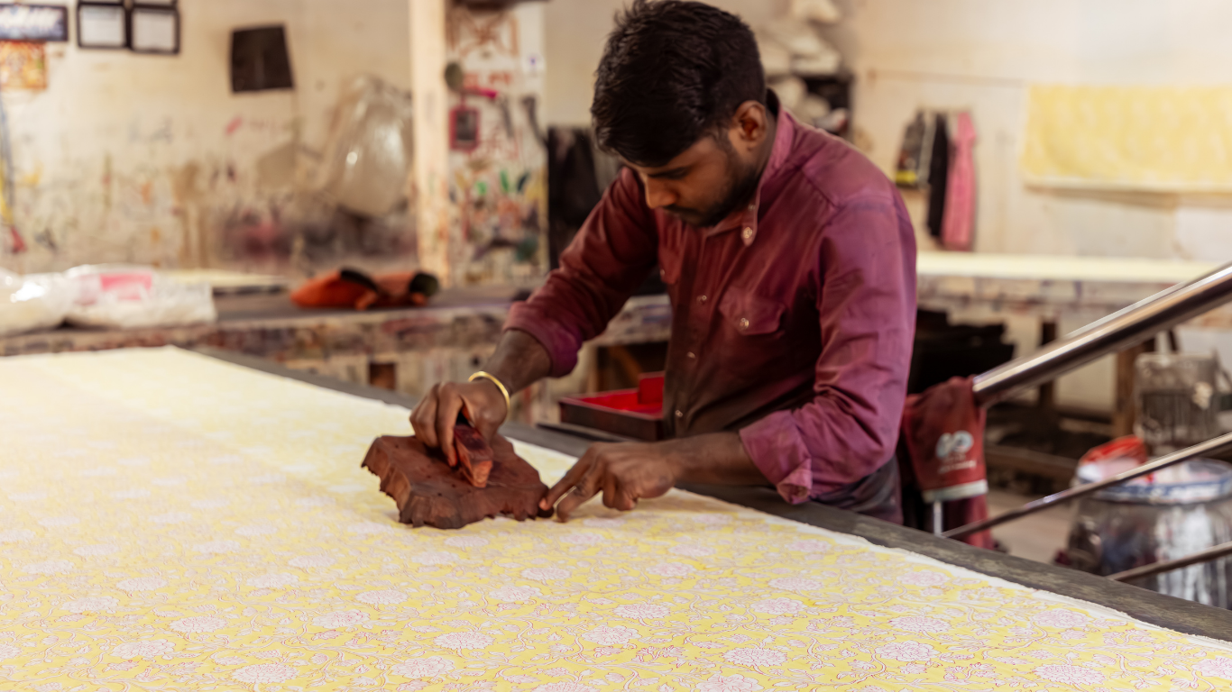 NOOR- The Sunlit Block print Dress