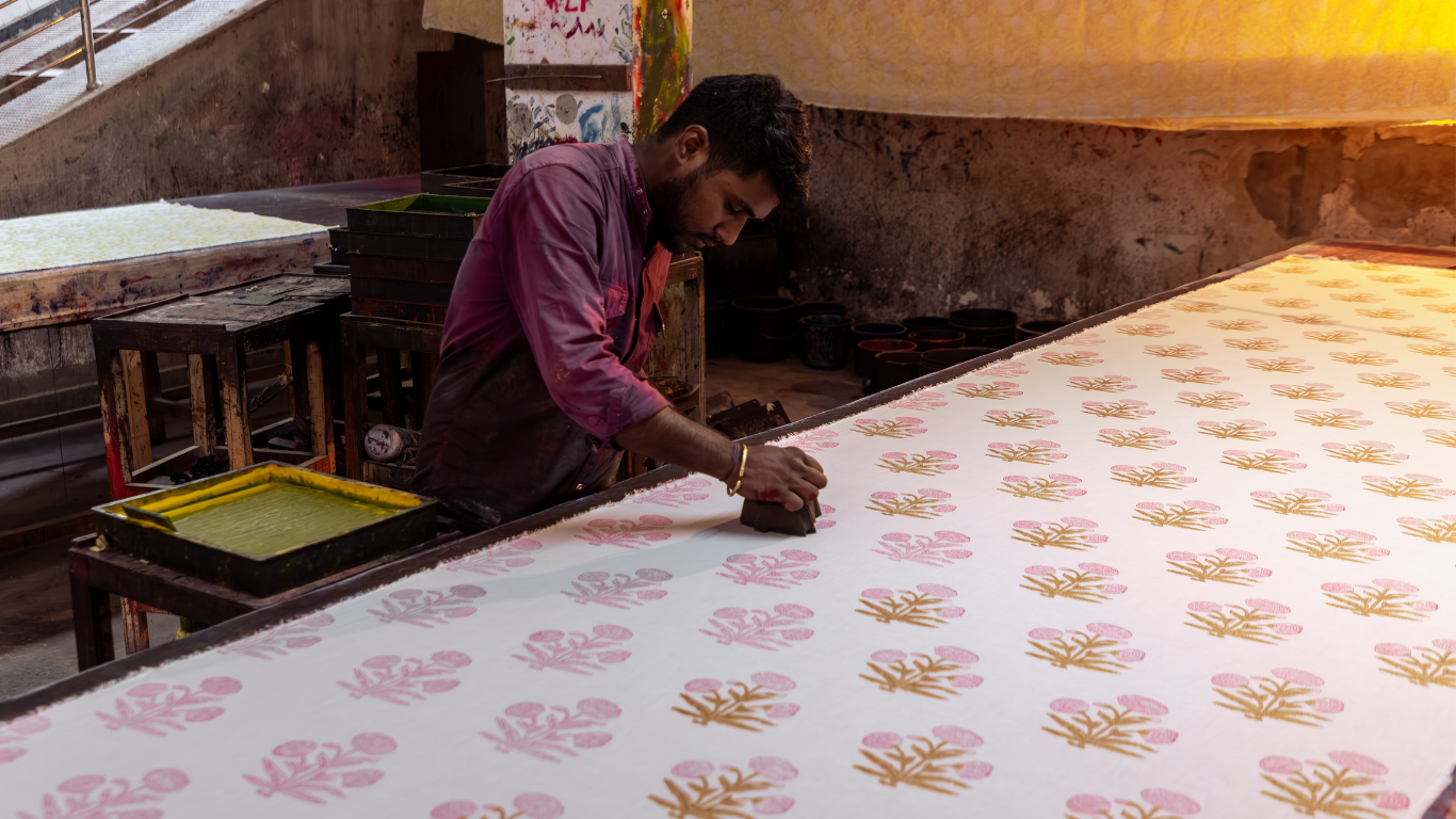 NOOR- The Sunlit Block print Dress