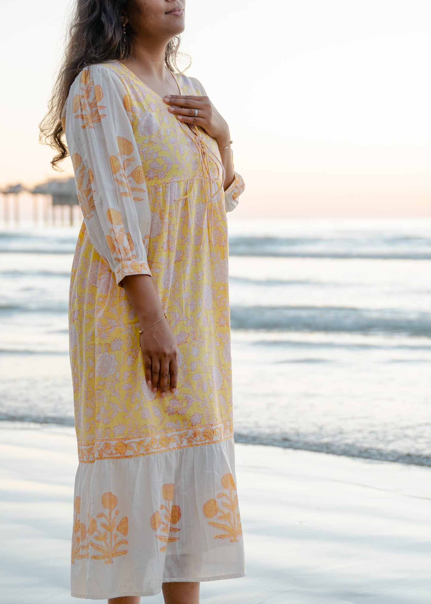 NOOR- The Sunlit Block print Dress