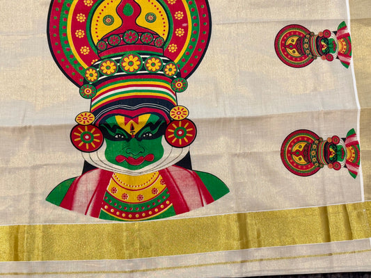 Kathakali kerala kasavu tissue saree