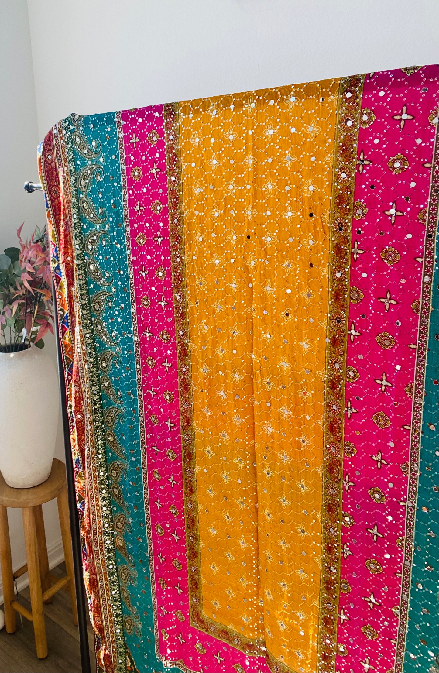 Multi color mirror dupatta