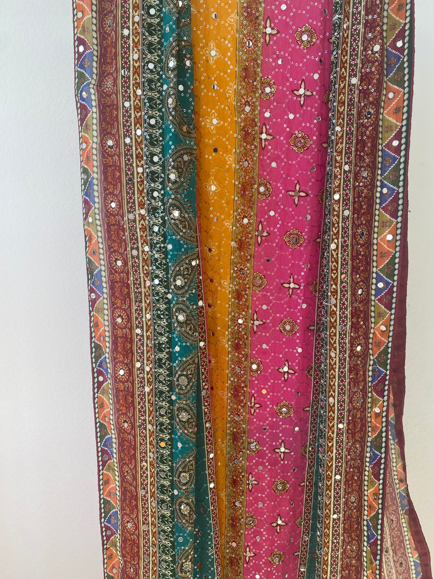 Multi color mirror dupatta