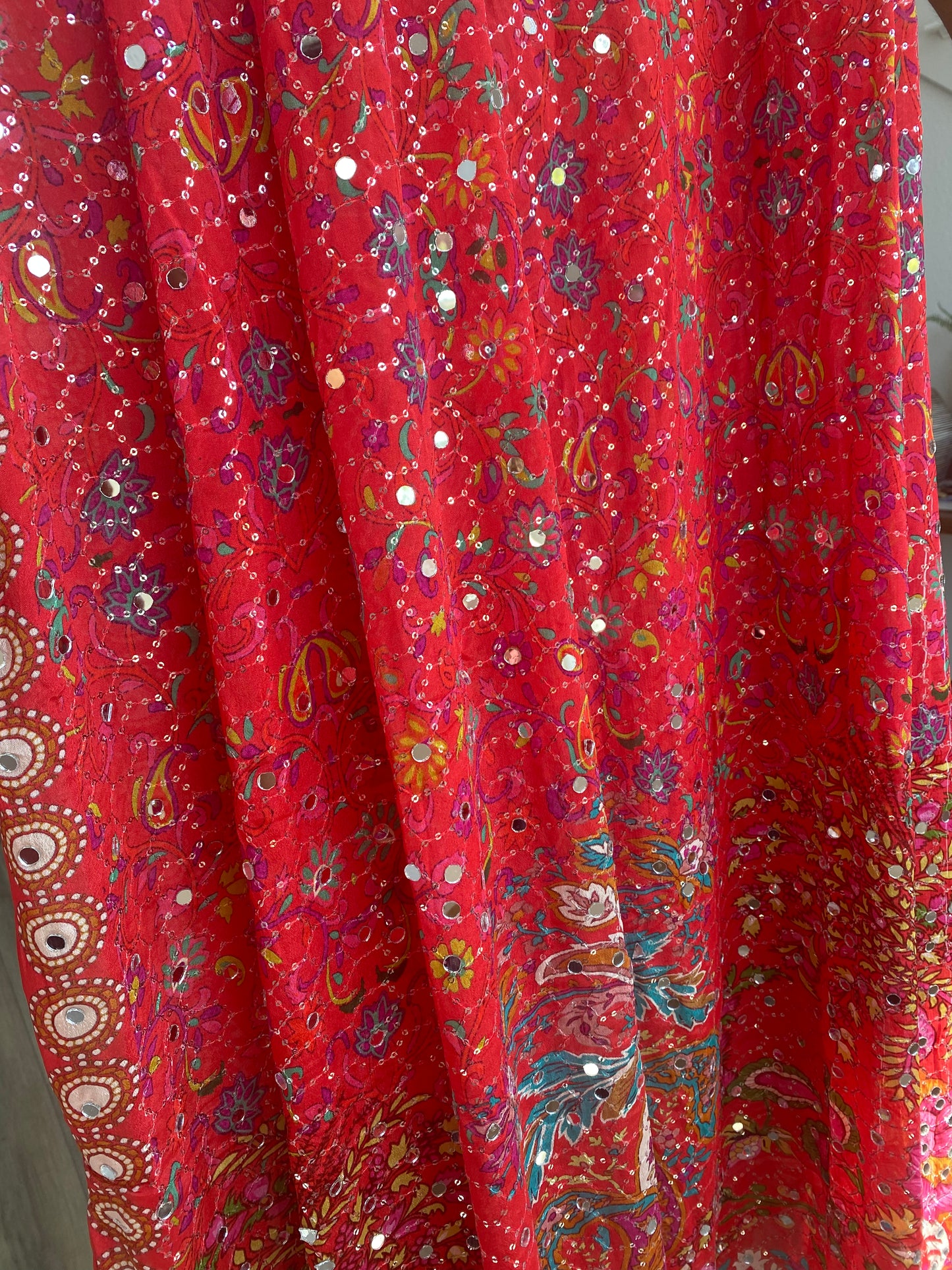 Red Mirrored  Dupatta