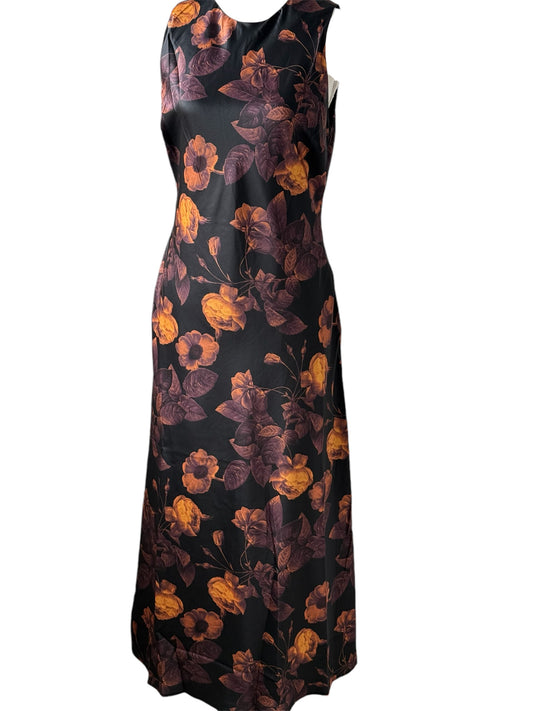 Floral Satin Maxi Dress