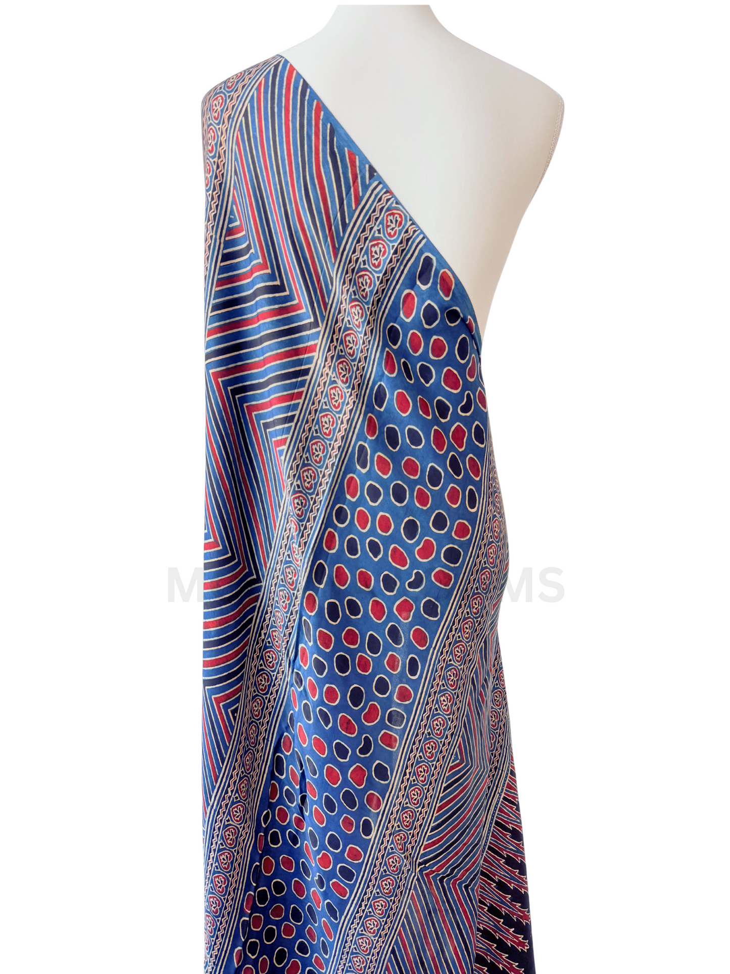 Ajrakh Indigo  Modal Silk Saree