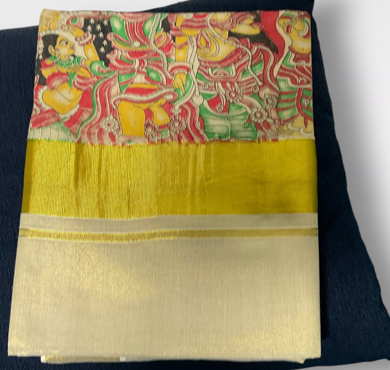 kerala Saree with Kalamkari border