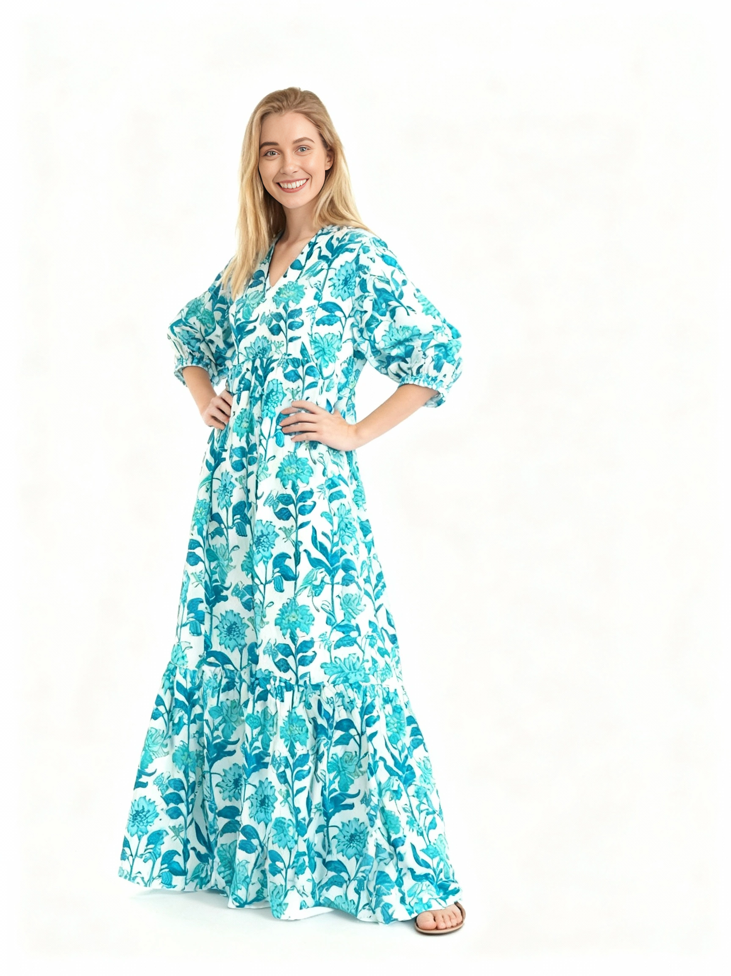 Nila Maxi  dress : Turquoise