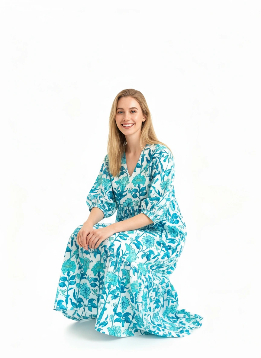 Nila Maxi  dress : Turquoise