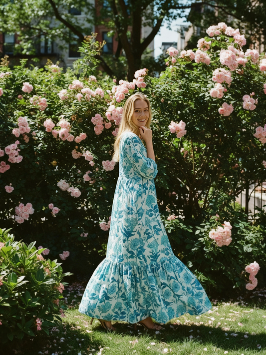 Nila Maxi  dress : Turquoise