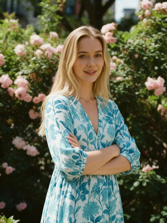 Nila Maxi  dress : Turquoise