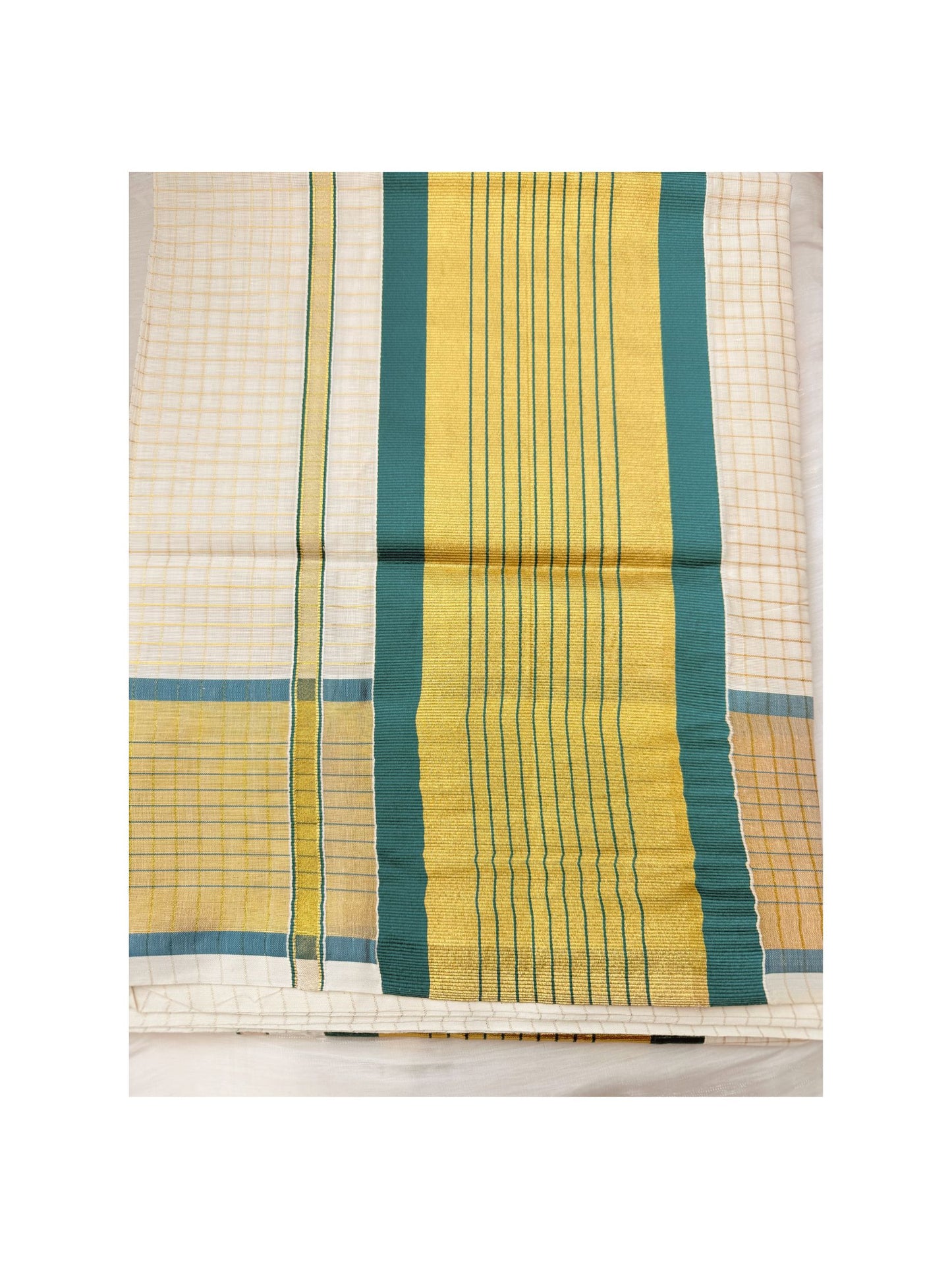 Kerala kasavu microcheck saree


