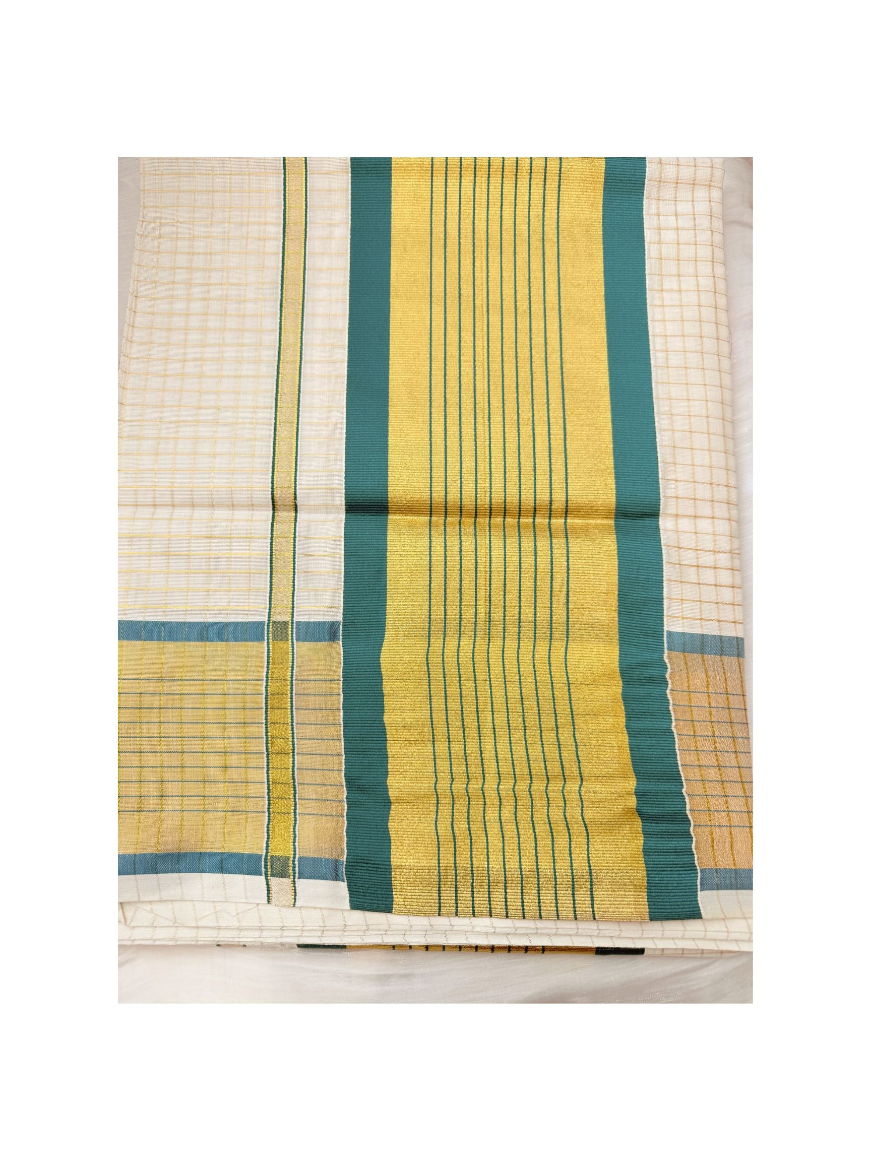 Kerala kasavu microcheck saree



