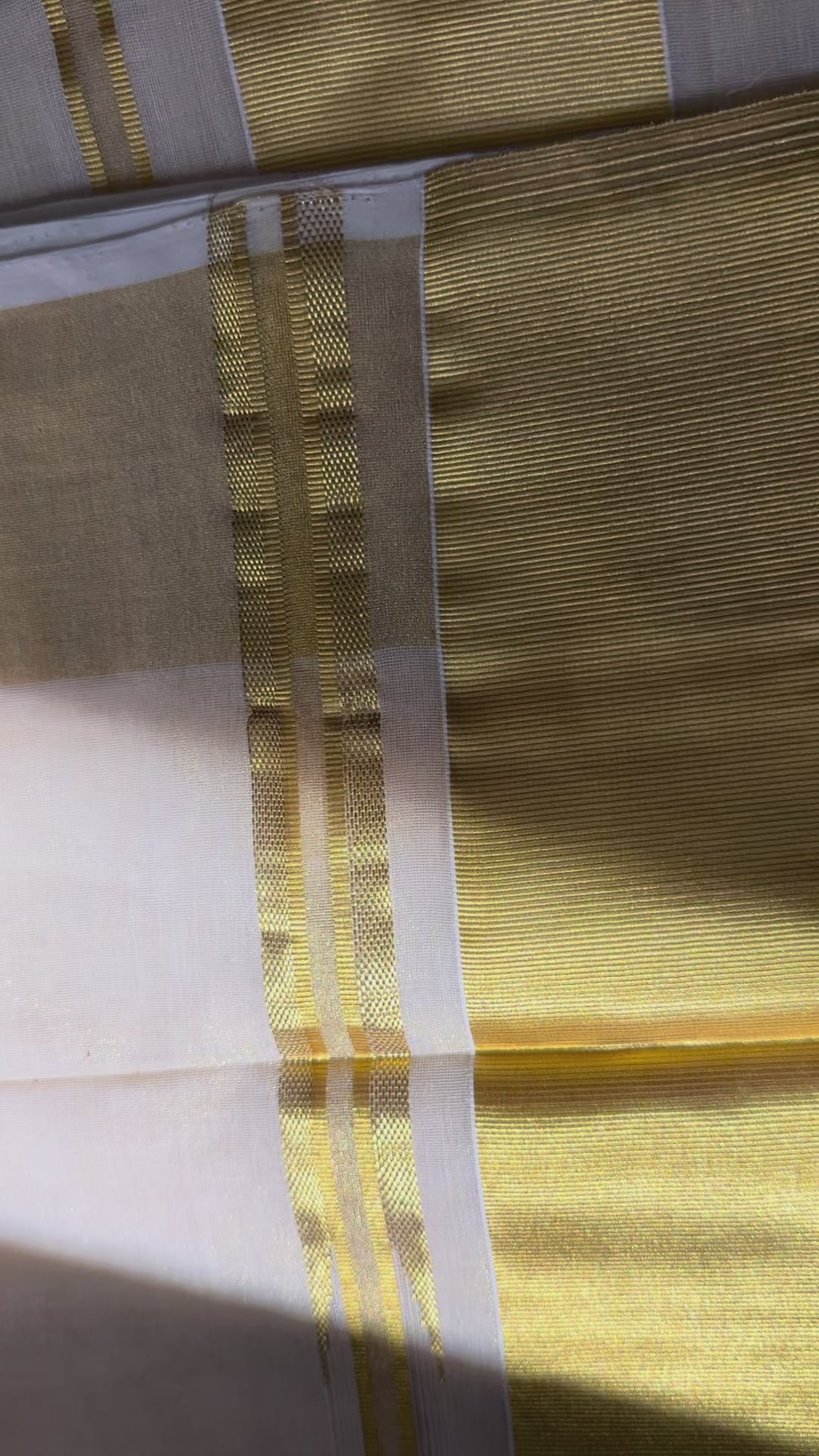 Kerala Tissue Saree with kasavu - Traditional Kerala saree gold border