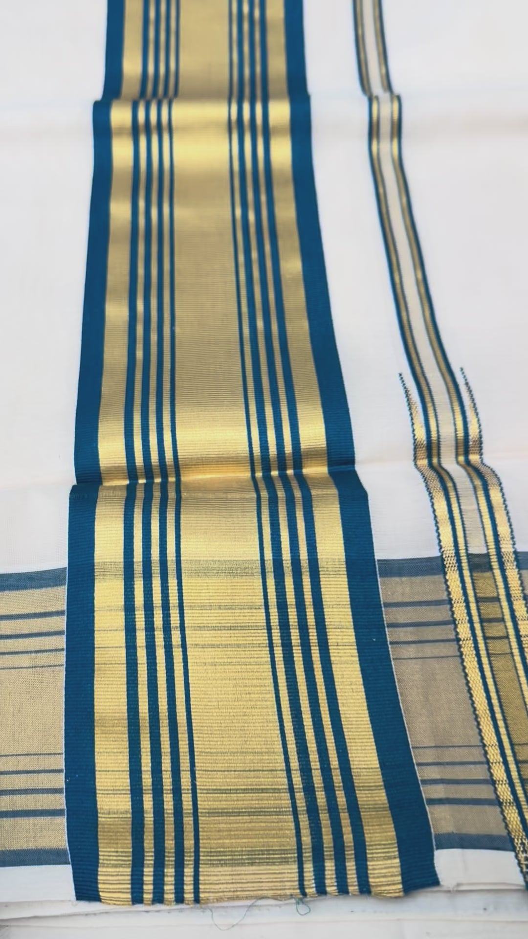 Embrace the spirit of Onam with this authentic handloom Kerala Kasavu saree. Woven with precision, it features the classic cream base and rich golden border that symbolize Kerala’s rich cultural heritage. Handloom kerala kasavu saree